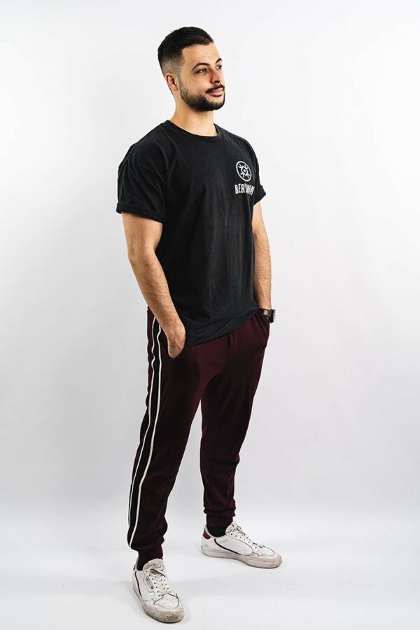 BERYWAM Black T-Shirt with White Logo 2 - Model: Beatness