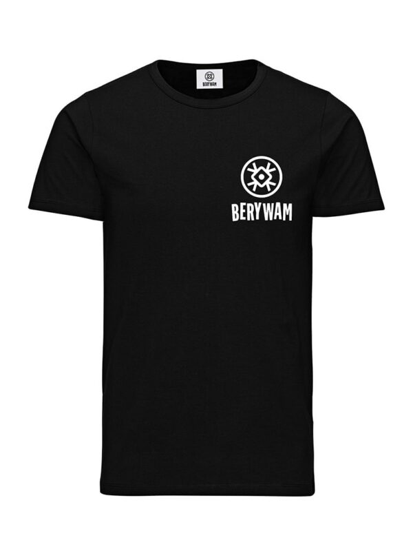 BERYWAM Black T-Shirt with White Logo 4 - Front