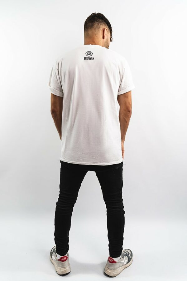 BERYWAM White T-shirt with Mouths and Logo 3 - Back - Model: Rythmind