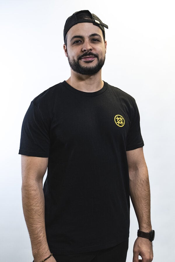BERYWAM Black T-shirt with Yellow Logo - Front - Beatness