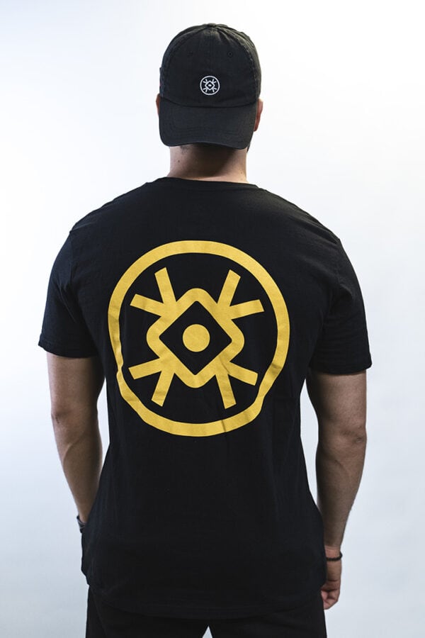 BERYWAM Black T-shirt with Yellow Logo - Back - Beatness