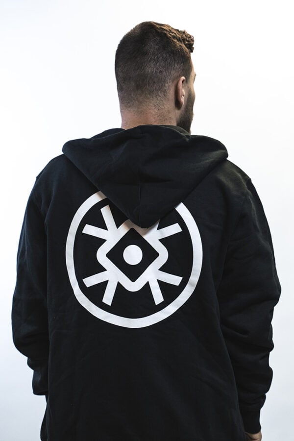 BERYWAM Black Jacket with White Logo - Back - Rythmind